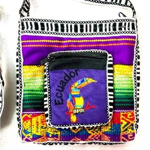 PURSE WOVEN WOOL mini Cross Body Purse from south america size 5x5 NWOT